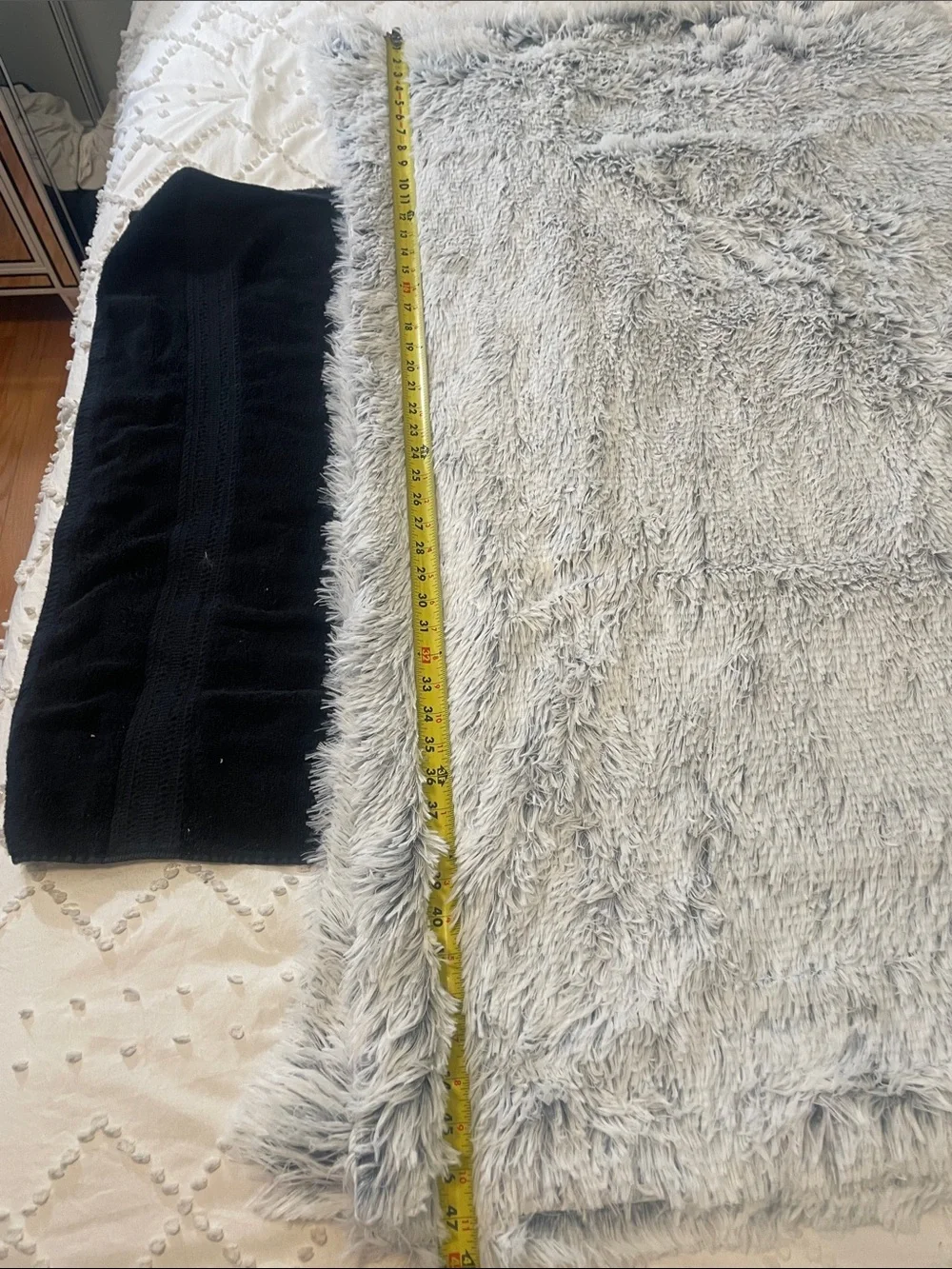 Cozy Reversible Faux Fur Throw 58 x 48- Light Gray
